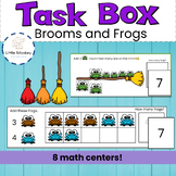 Halloween Brooms and Frogs Math Centers Task Cards