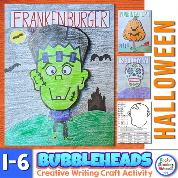 Preview of Halloween Bubbleheads Creative Writing Craft Activity 