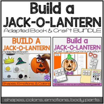 Preview of Halloween Build a Jack-o-Lantern Adapted Book and Craft Bundle Speech & SPED