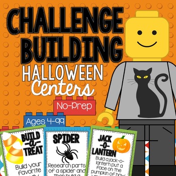 Preview of Halloween Building Challenge STEM and Writing Centers