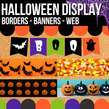 Preview of Halloween Bulletin Board Borders October Classroom Display Ideas Banner Elements