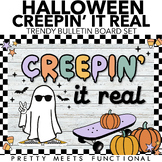 Halloween Bulletin Board - Creepin it Real - Trendy Ghost 