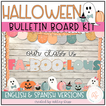 Preview of Halloween Bulletin Board Kit | English & Spanish Version | Student Activity