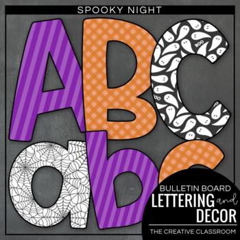 Preview of Halloween Bulletin Board Lettering and Borders
