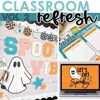 Preview of Halloween Bulletin Board Set - Newsletters - Slide Templates - Editable