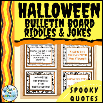 Preview of Halloween Bulletin Board Set Riddles and Jokes