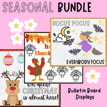 Preview of Seasonal Bulletin Board and Classroom Door Display Bundle
