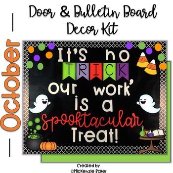 Preview of Halloween Trick or Treat Bulletin Board or Door Decor