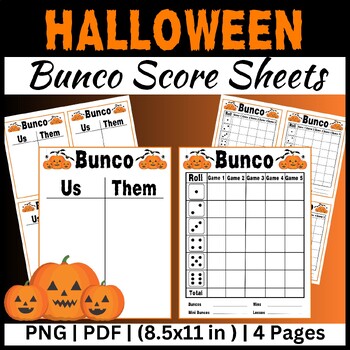 Preview of Halloween Bunco Score Sheets | Fall Games | Autumn Activities | October Activity