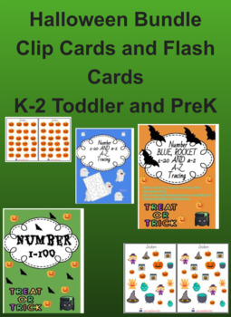 Preview of Halloween Bundle, Clip Cards and Flash Cards, interactive busy work