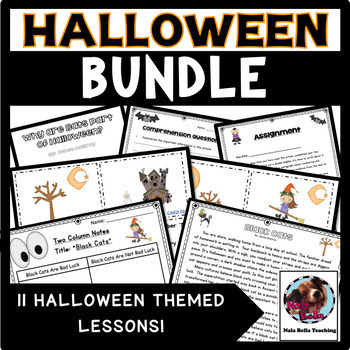 Preview of Halloween Bundle | Reading Passages and Math