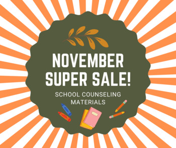 Preview of November Bundle Special Sale - 50%OFF of School Counseling Worksheets&Posters