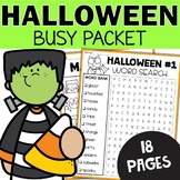 Halloween Busy Packet - Word Search and Activities Work Oc