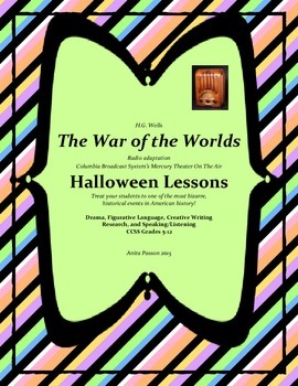 Preview of War of the Worlds - Halloween Lesson 5-12 Drama, Similes, and Creative Writing