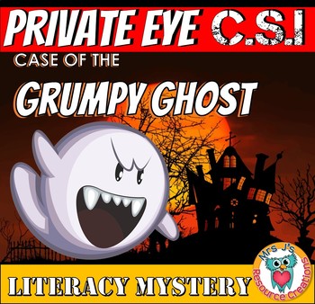 Preview of Halloween Literacy Mystery CSI: Reading Comprehension Inferences and more.