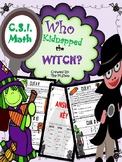 Halloween CSI Math Review (Kidnapped Witch) (No prep)