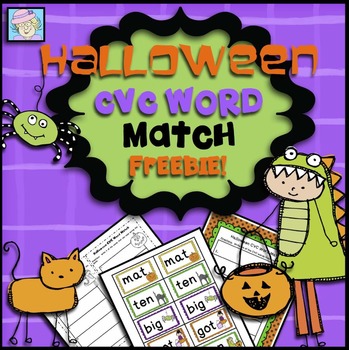 Preview of Halloween Activities for Kindergarten CVC Words