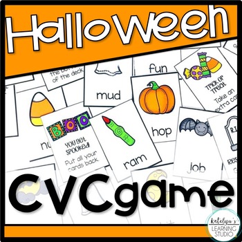 Preview of Halloween CVC Words Game and Fall Phonics Reading Center October CVC Activities