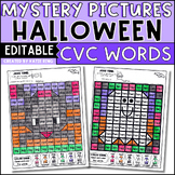 Halloween CVC Words Practice Coloring Pages Editable Worksheets