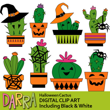 Preview of Halloween Cactus Clip Art