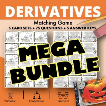 Preview of Halloween: Calculus Derivatives BUNDLE of Matching Games
