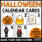 Halloween Calendar Numbers - Pocket Chart Calendar Cards