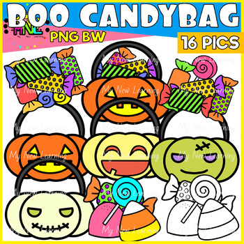 Halloween Candy Bag And Candy Clipart Set by My New Learning | TPT