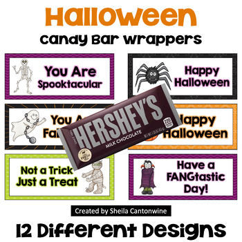 Preview of Halloween Candy Bar Wrappers