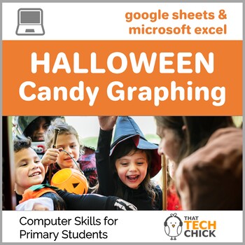 Preview of Halloween Candy Computer Graphing for Primary Kids