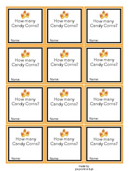 Halloween Candy Corn Guessing Game Printable Tags By Cindy Barry