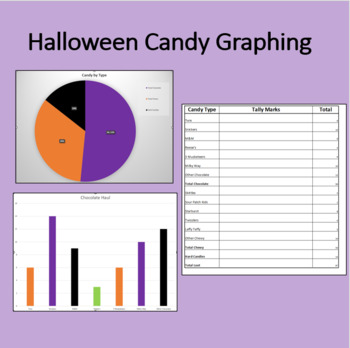 Preview of Halloween Candy Graphing- Intro to Excel-Use Your Data to Create Fun Charts