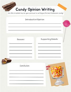 Preview of Halloween Candy Opinion Writing Template