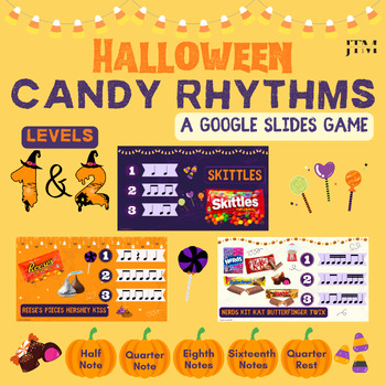 Preview of Halloween Candy Rhythms: The Bundle! A Music Matching Game for Google Slides