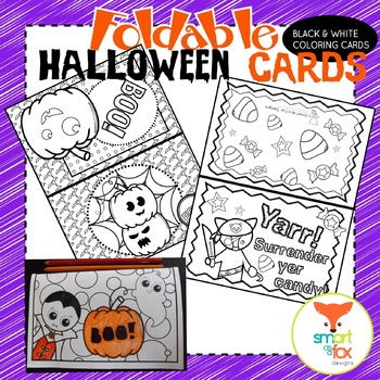 Preview of Halloween Cards Foldable Craft and Coloring Printable