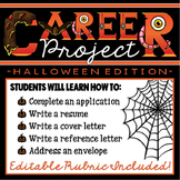 Halloween Activities CREATIVE Career Project (resume, appl