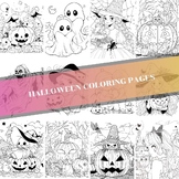 Halloween Cartoon Coloring Book Pages