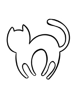 Download Halloween Cat Black Cat Template Cat Outline Halloween ...