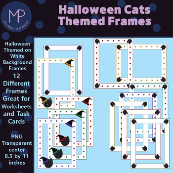 Preview of Halloween Cat Frames for Task Cards & Worksheets (Great for fall)