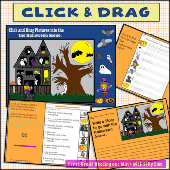 Halloween ELA Interactive GOOGLE SLIDES & PRINT First Grade Distance ...