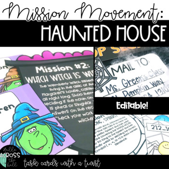 Preview of Halloween Centers {Mission Movement: Haunted House} EDITABLE!