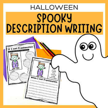 Preview of Halloween Writing Description Worksheets | Print & Digital Adjective Activity