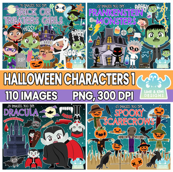 Preview of Halloween Characters Clipart Bundle 1 (Lime and Kiwi Designs)