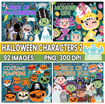 Preview of Halloween Characters Clipart Bundle 2 (Lime and Kiwi Designs)