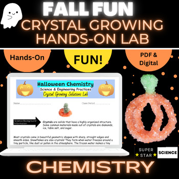 Preview of Halloween Pumpkin Crystal Growing Lab FUN Hands On Chemistry STEM Activity