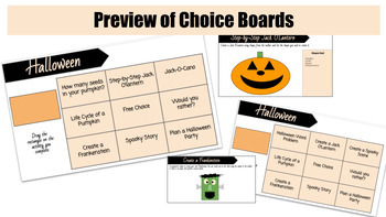 Preview of Halloween Choice Board