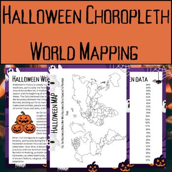 Preview of Halloween Choropleth World Mapping Activity, History and Geography