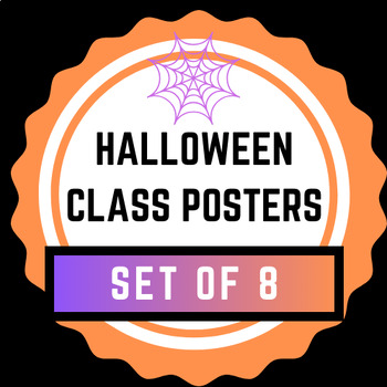 Preview of Halloween Class Posters (set of 8)