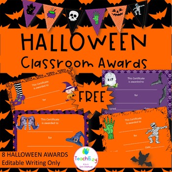 Preview of Halloween Classroom Awards Free Teacher Resource