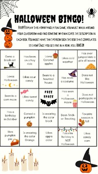 Halloween Classroom Bingo Activity by Savannah P | TPT
