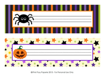 Halloween Classroom Decor Desk Name Plates by Pink Posy ...